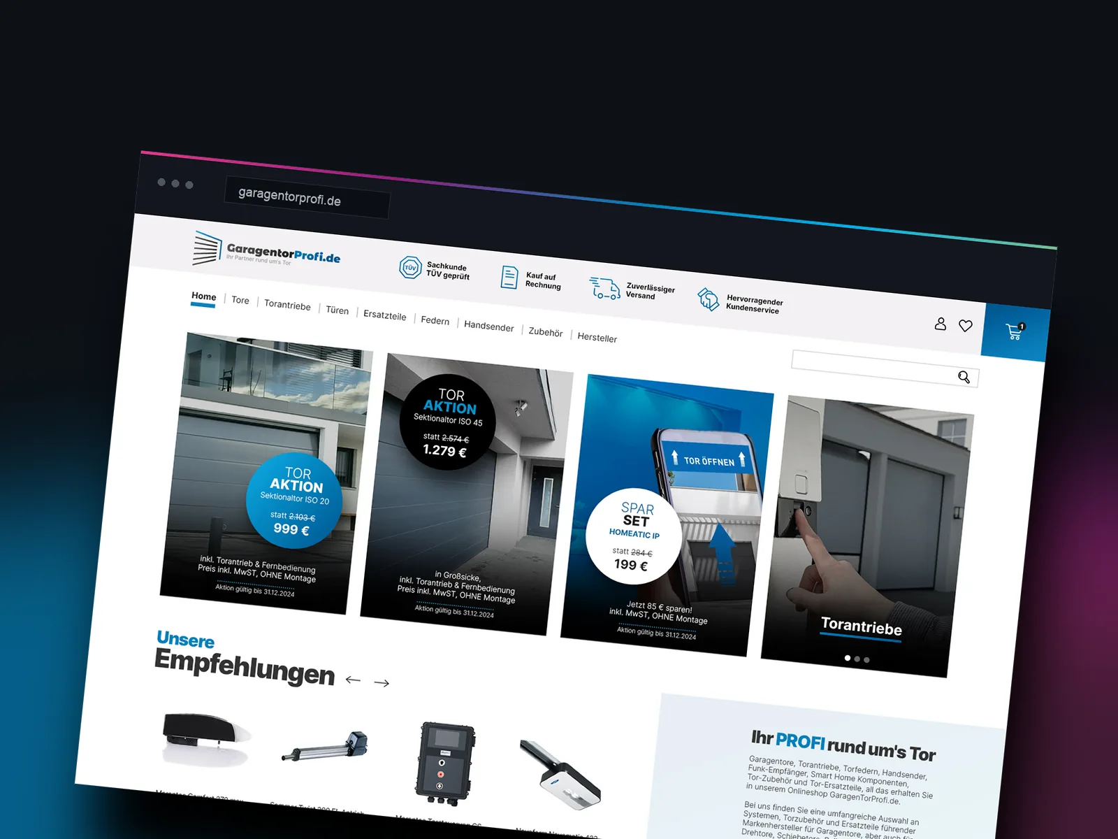 Teaser-Grafik der Referenz Garagentorprofi