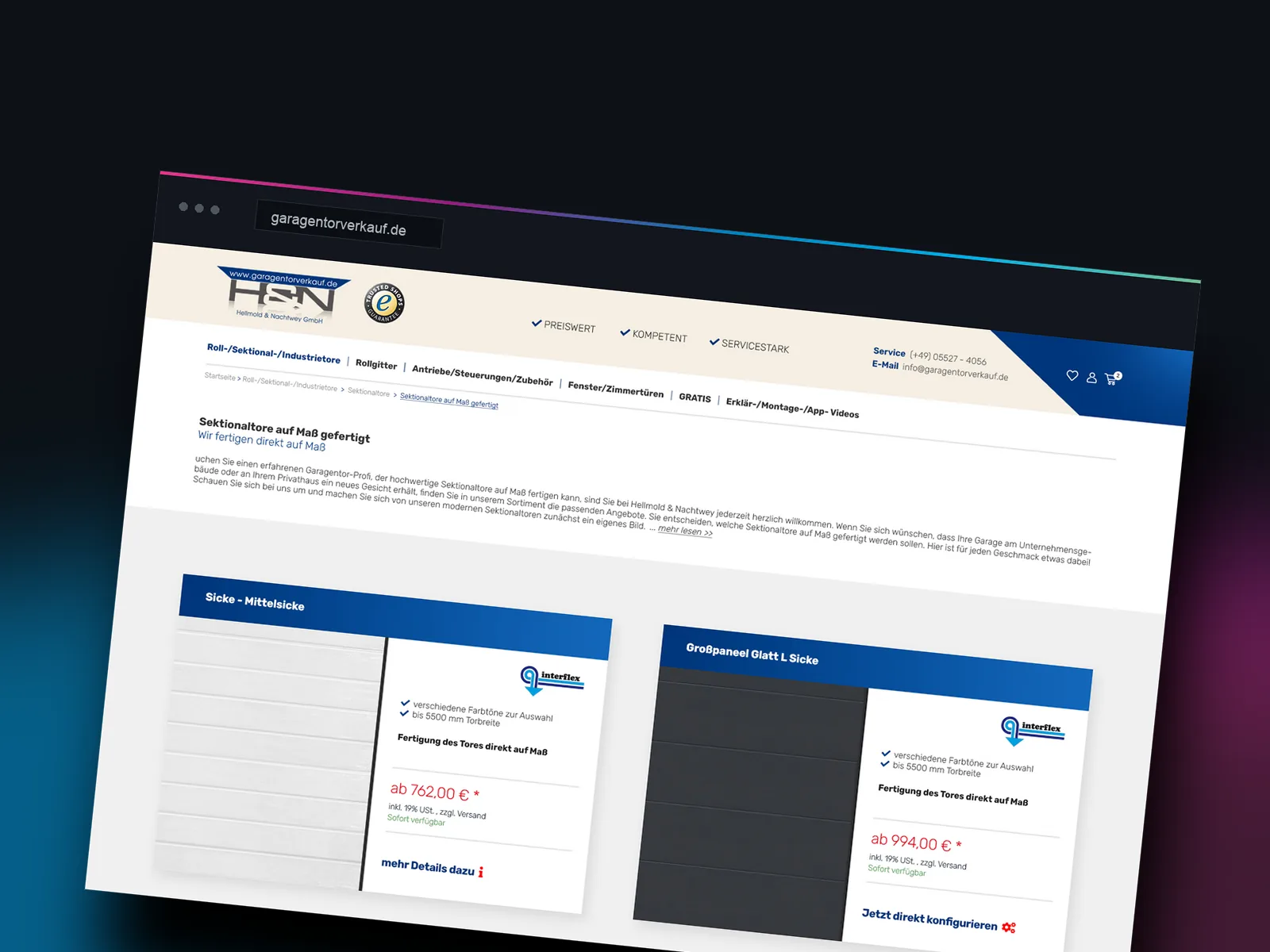 Teaser-Grafik der Referenz Garagentorverkauf