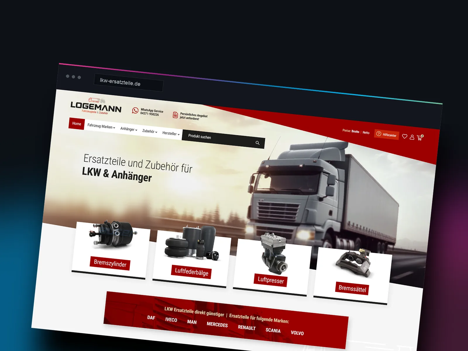 Teaser-Grafik der Referenz lkw-ersatzteile.de