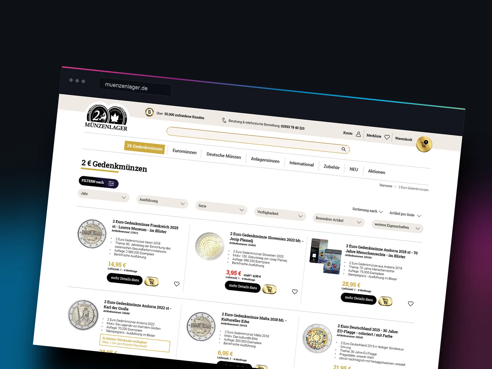 Teaser-Grafik der Referenz Münzenlager